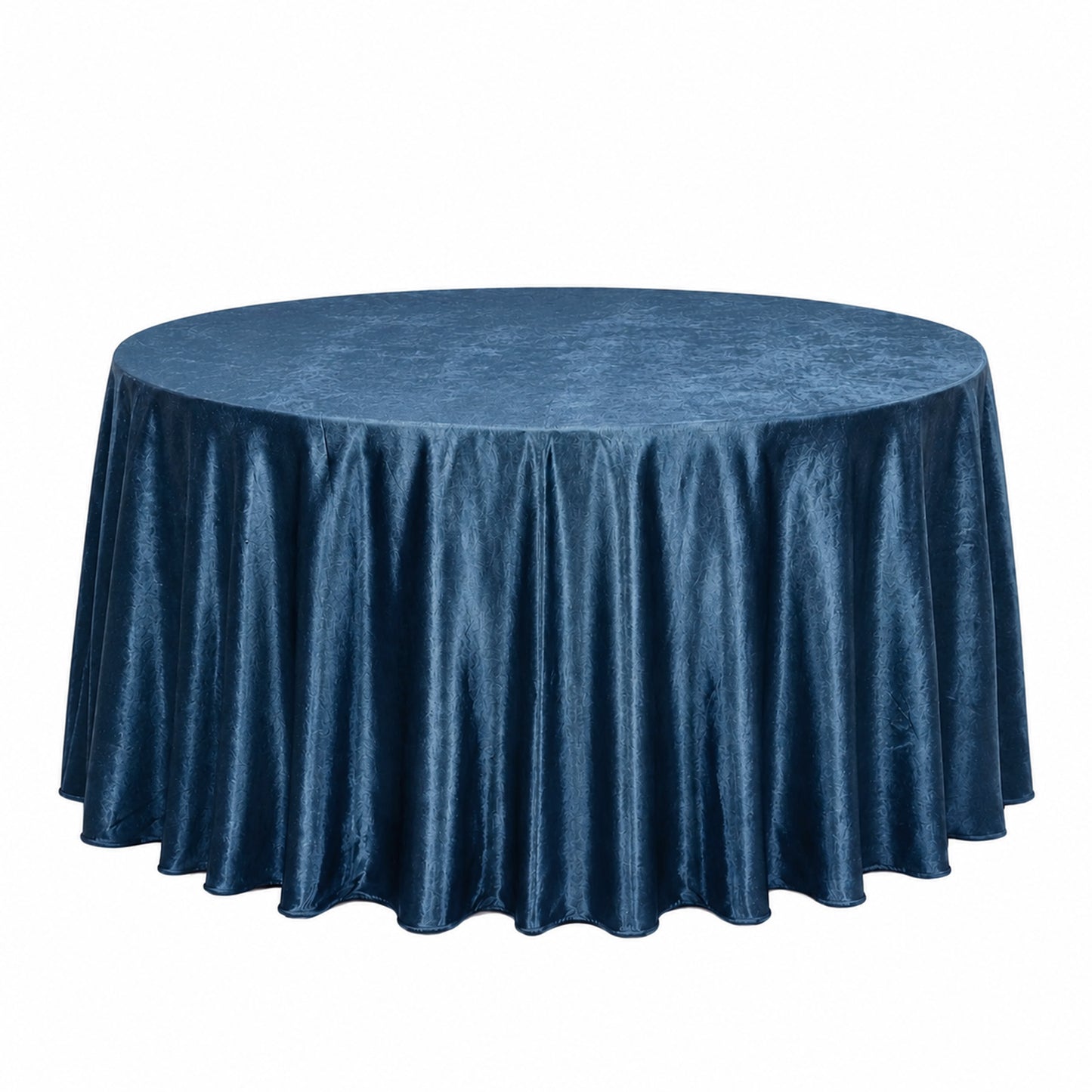 Premium Velvet 132" Round Tablecloth Navy Blue - Reusable & Soft Table Cover