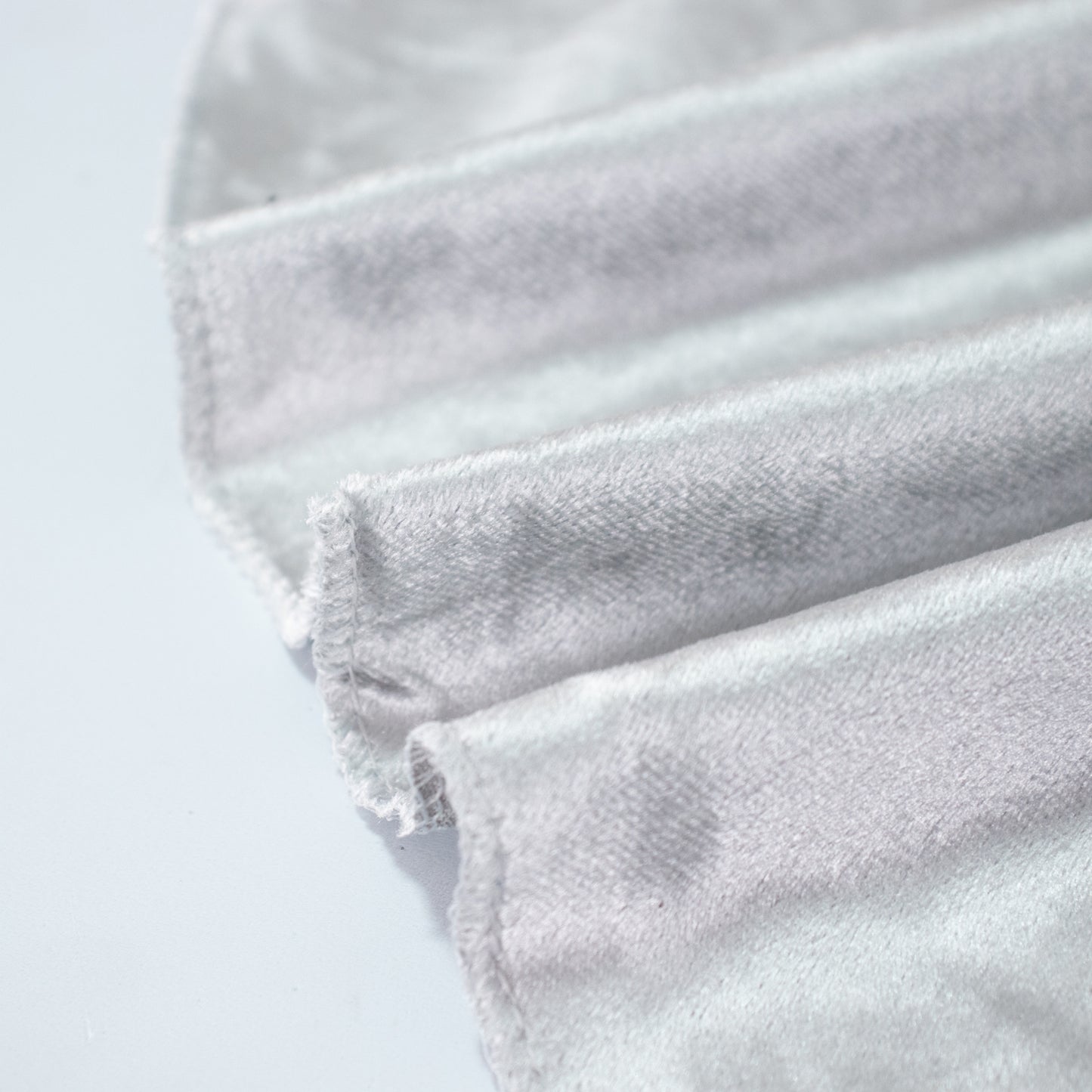 Silver premium velvet round tablecloth, seamless and soft.