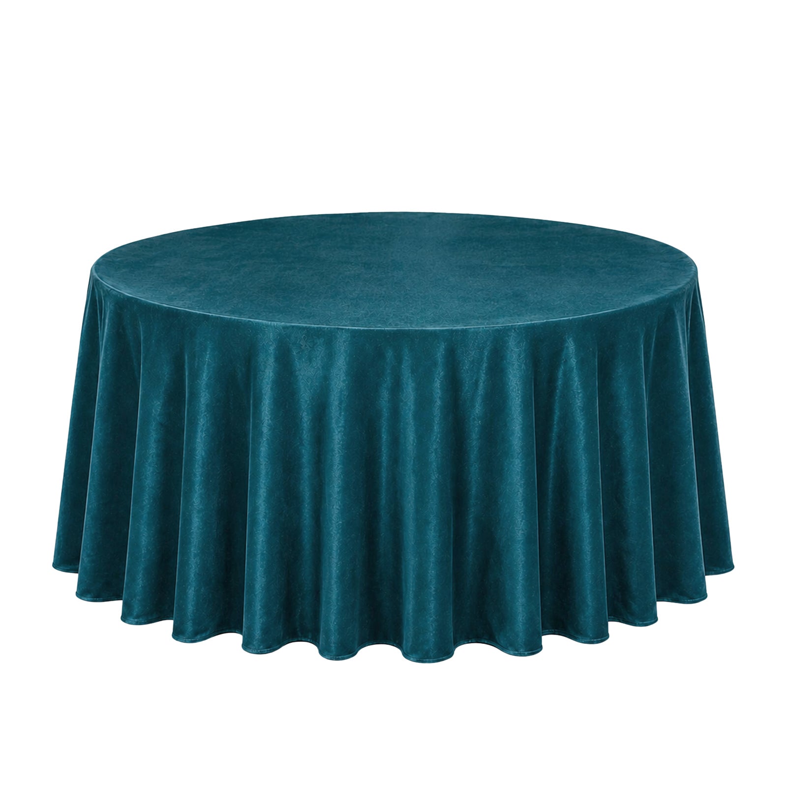Premium Velvet Round Tablecloth in Peacock Teal - Reusable and Seamless Cover