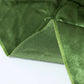 Premium olive green velvet round tablecloth, soft and seamless design.