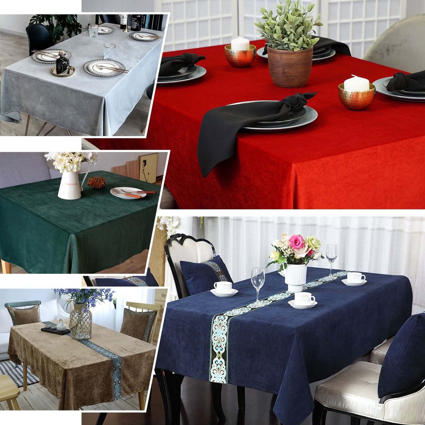 Premium Crushed Velvet 90"x156" Rectangle Tablecloth Lavender Lilac - Reusable Soft & Sophisticated 