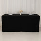 Black fitted polyester tablecloth for 96"x24"x42" tables.
