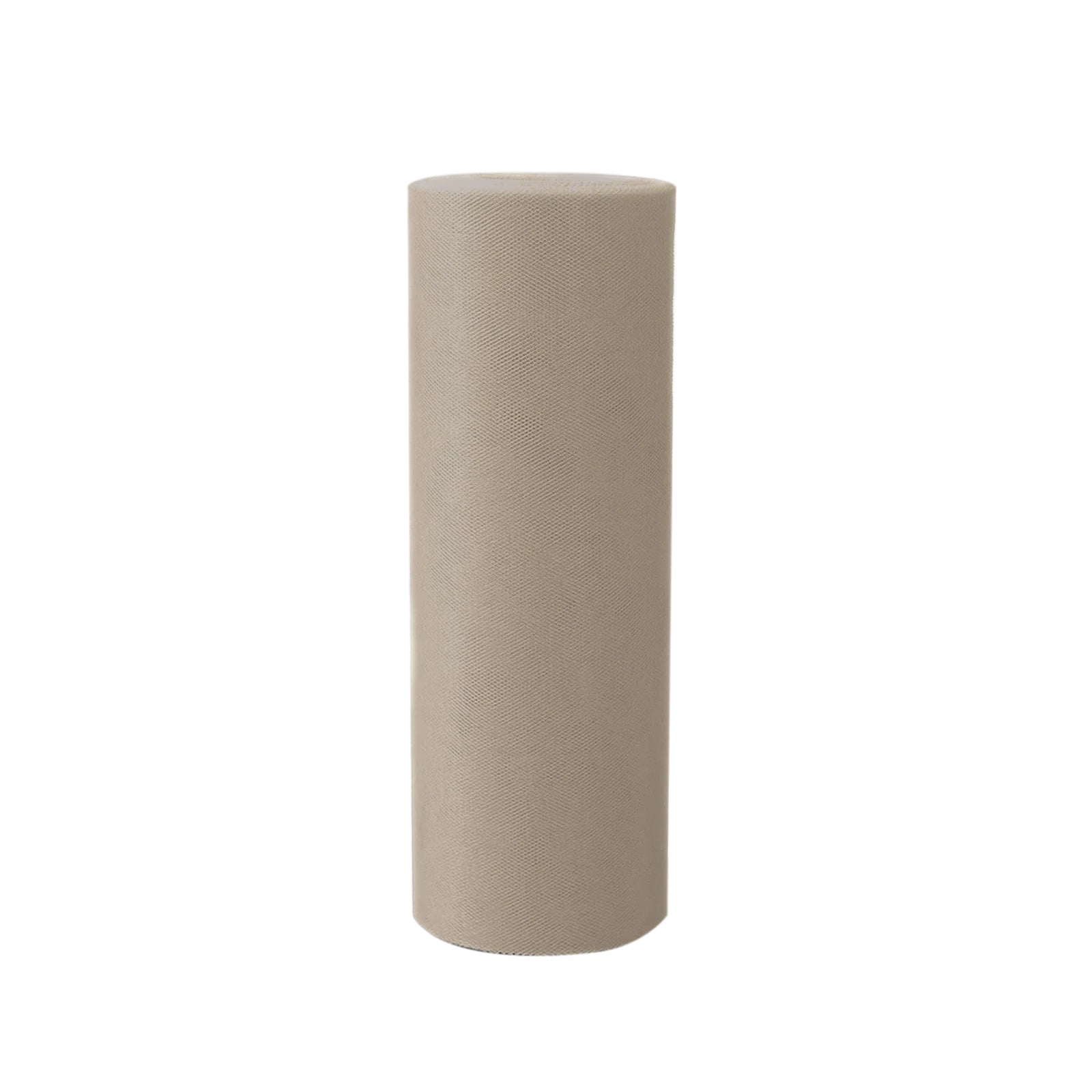 Taupe Sheer Nylon Tulle Fabric Bolt 12 Inch By 100 Yards#whtbkgd