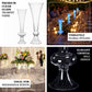 Clear glass trumpet vases, perfect for elegant floral arrangements and events.