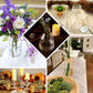 Clear glass flower bud vases for elegant centerpieces, perfect for home decor.