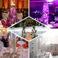 Elegant vase arrangements for weddings and events in various settings and lighting.