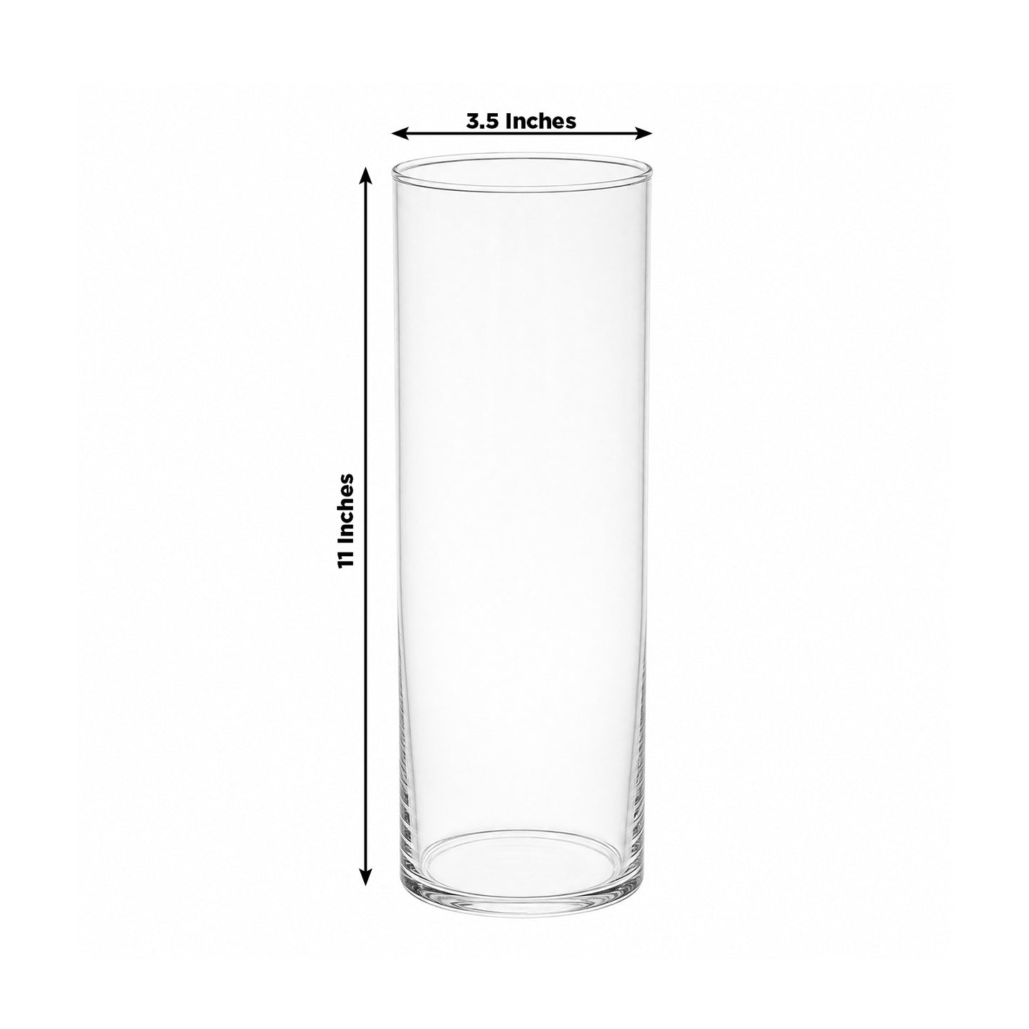 6 Pack 11" Clear Glass Cylinder Vases for Long Stem Floral Arrangements & Tall Centerpiece Displays