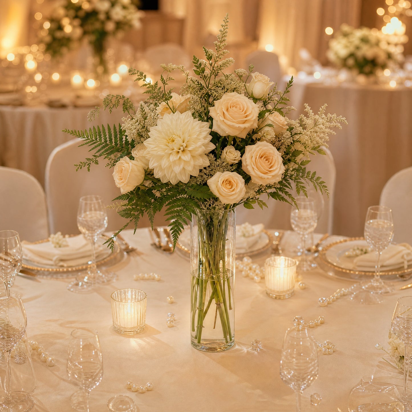 6 Pack 11" Clear Glass Cylinder Vases for Long Stem Floral Arrangements & Tall Centerpiece Displays