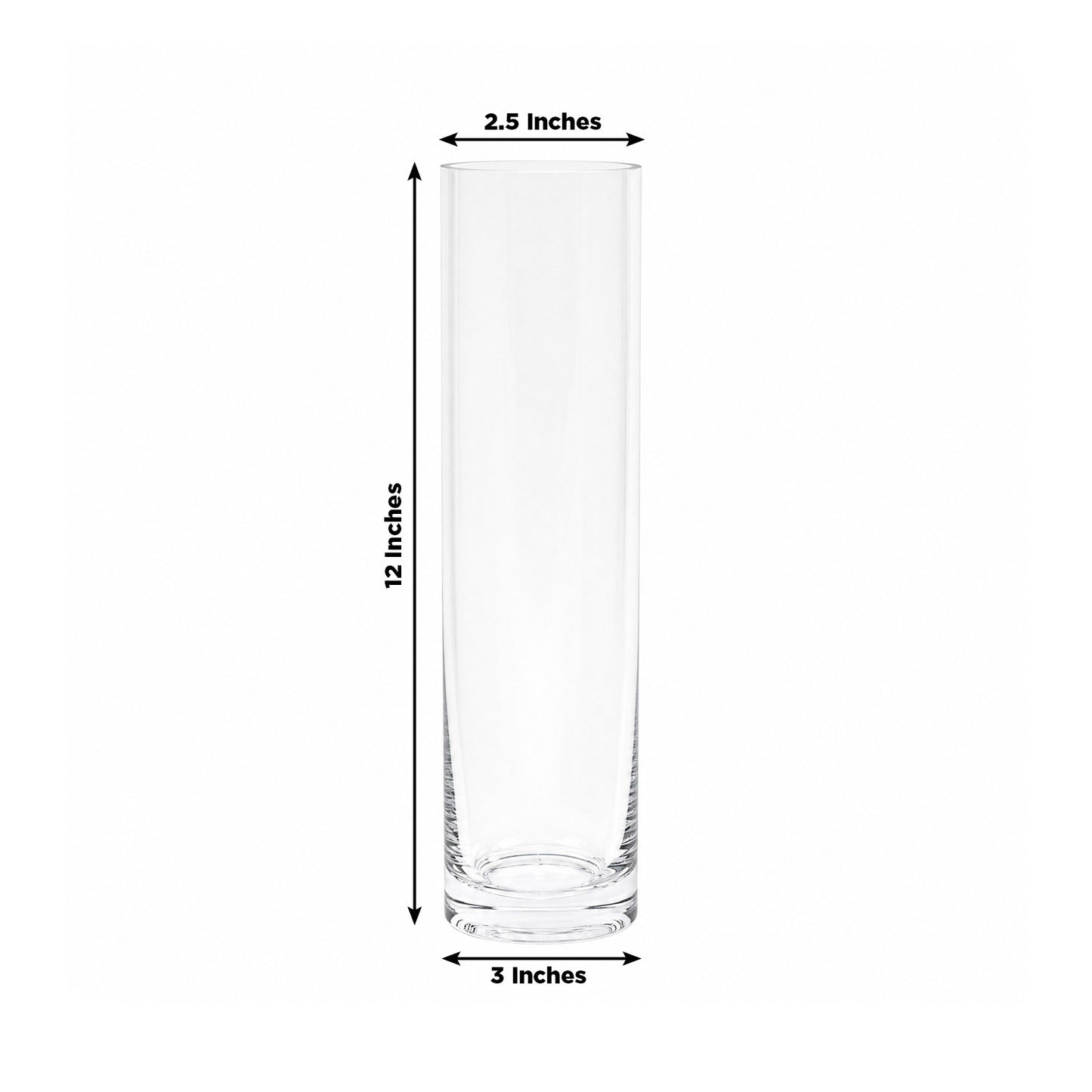 6 Pack Clear Cylinder Glass Vases - 12" for Floral Arrangements & Wedding Centerpieces