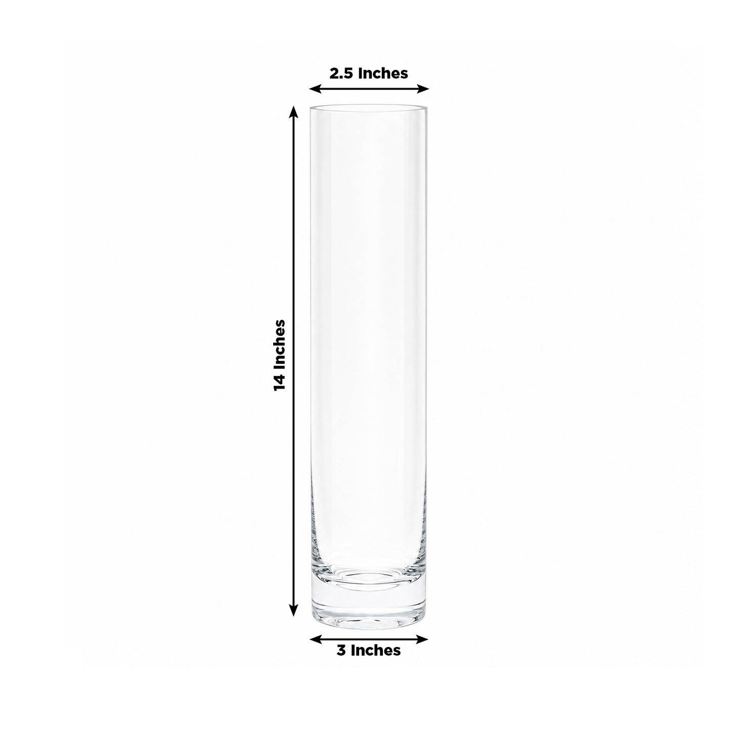6 Pack Clear Cylinder Glass Vases - 14" for Floral Arrangements & Wedding Centerpieces
