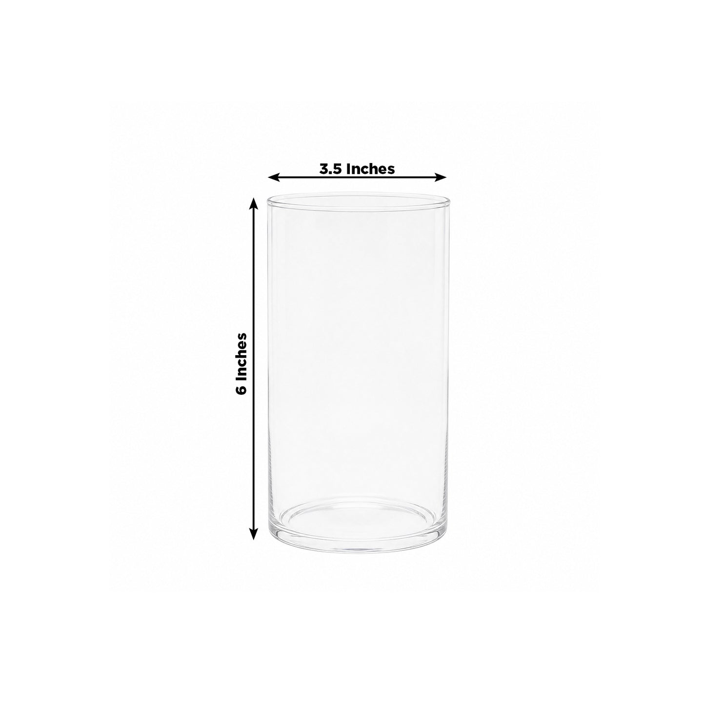 6 Pack 6" Clear Glass Cylinder Vases for Floating Candles, Bud Floral Arrangements & Low Centerpiece