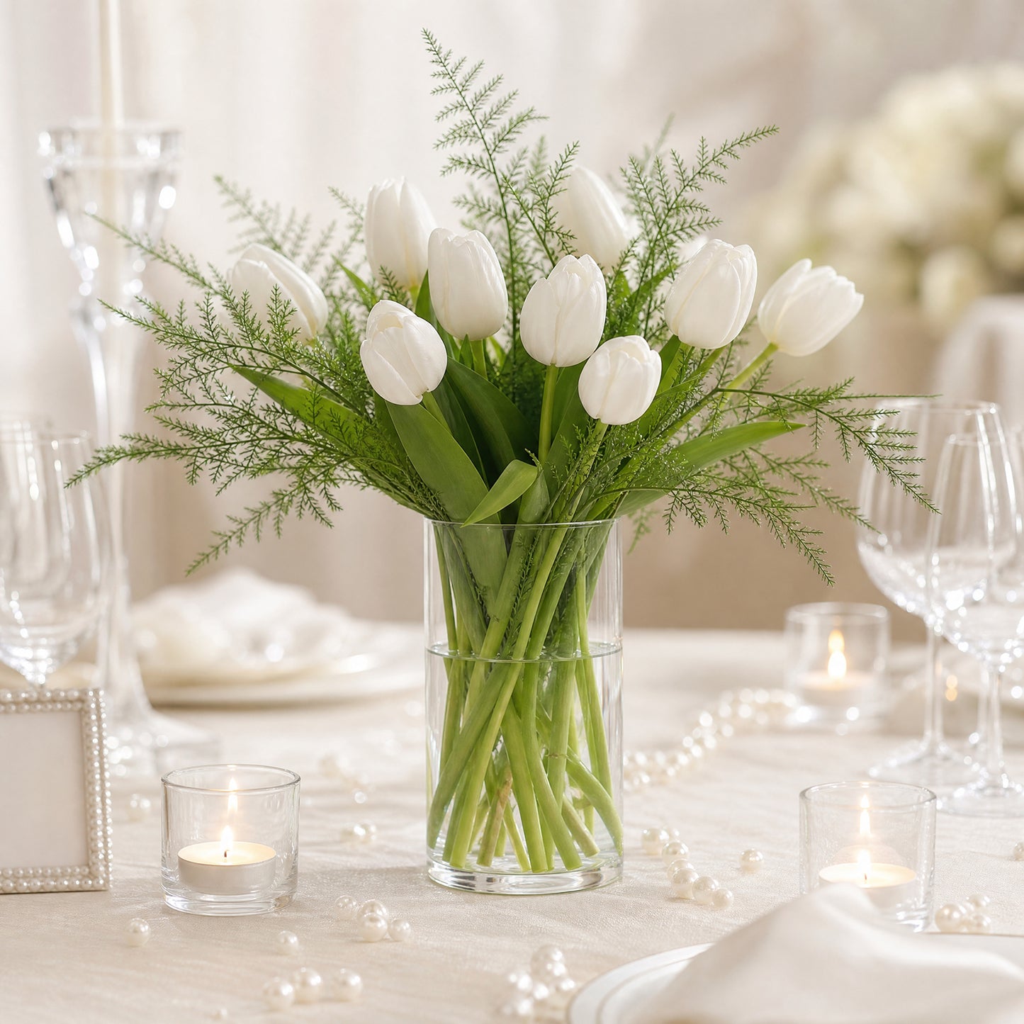 6 Pack 6" Clear Glass Cylinder Vases for Floating Candles, Bud Floral Arrangements & Low Centerpiece