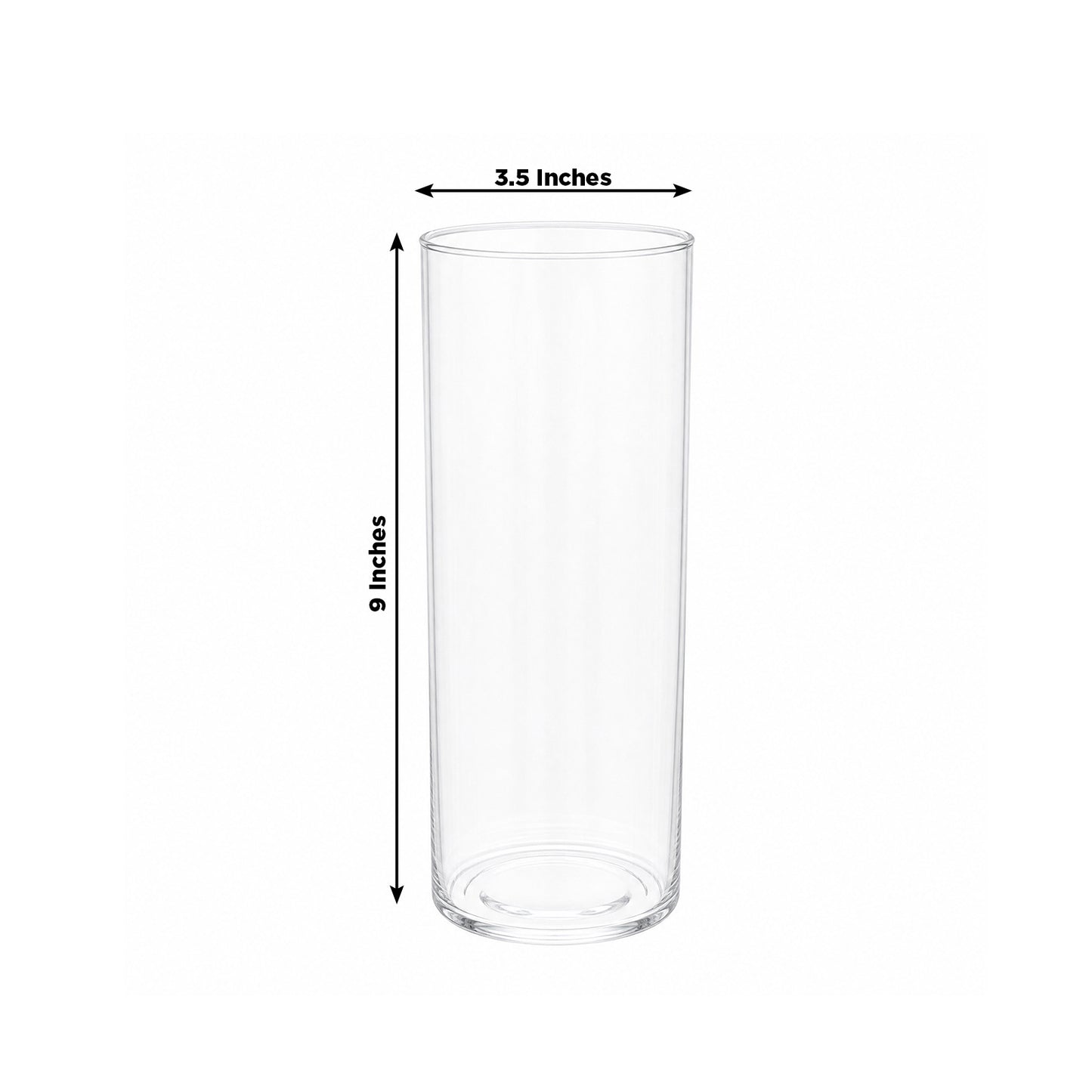 6 Pack 9" Clear Glass Cylinder Vases – Hurricane Style Glass Vases for Floral Arrangements & Event C