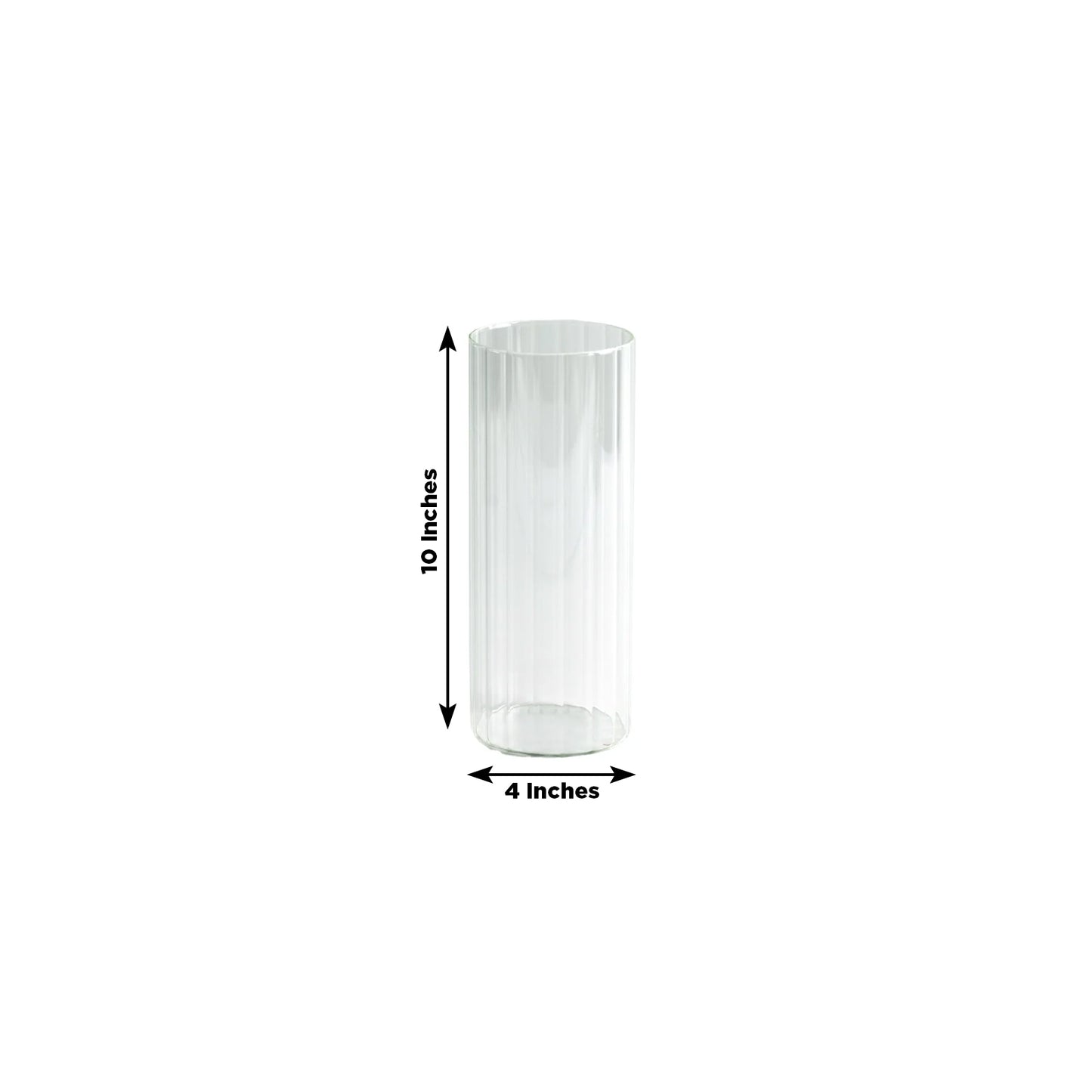 10" Ribbed Cylinder Glass Vases – 12 Pack Clear Flower Vases for Table Centerpieces, Home & Wedding Decor