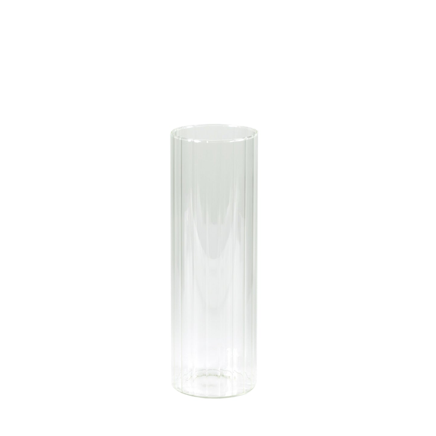 12" Ribbed Cylinder Glass Vases – 6 Pack Clear Tall Vases for Floral Arrangements, Tabletop Decor & Events