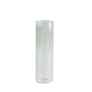 14" Ribbed Cylinder Glass Vases 6-Pack – Tall Clear Decorative Vases for Dining Tables, Mantels & Modern Interiors