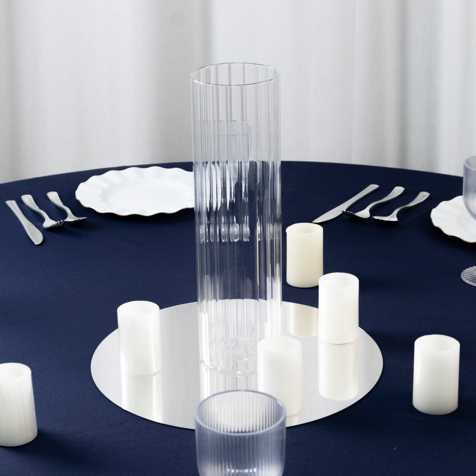 TCFLinen Cylinder Glass Vase - Thumbnail 4