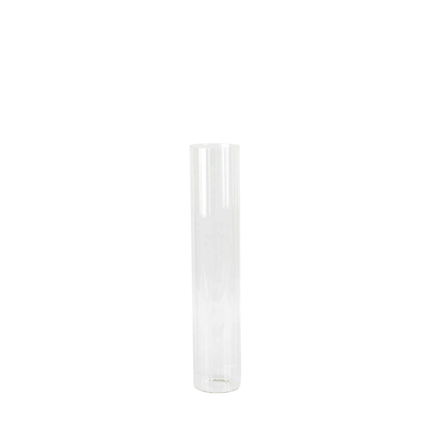 20" Ribbed Cylinder Glass Vases 6-Pack – Tall Clear Vases for Pampas Grass, Fresh Flowers & Elegant Event Decor