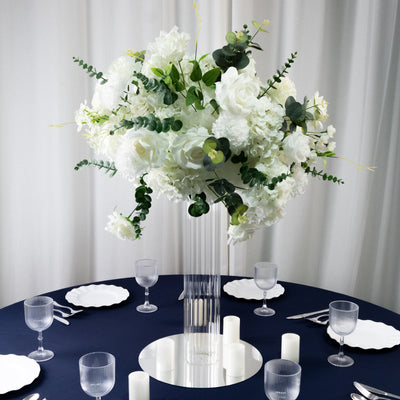 Clear Ribbed Cylinder Glass Vases – 20" Tall