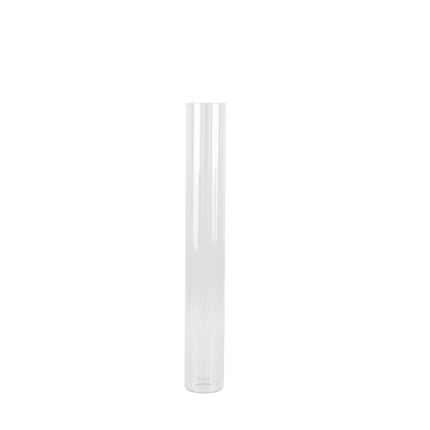 28" Ribbed Cylinder Glass Vases 2 Pack – Extra Tall Decorative Vases for Aisles, Reception Tables & Event Venues