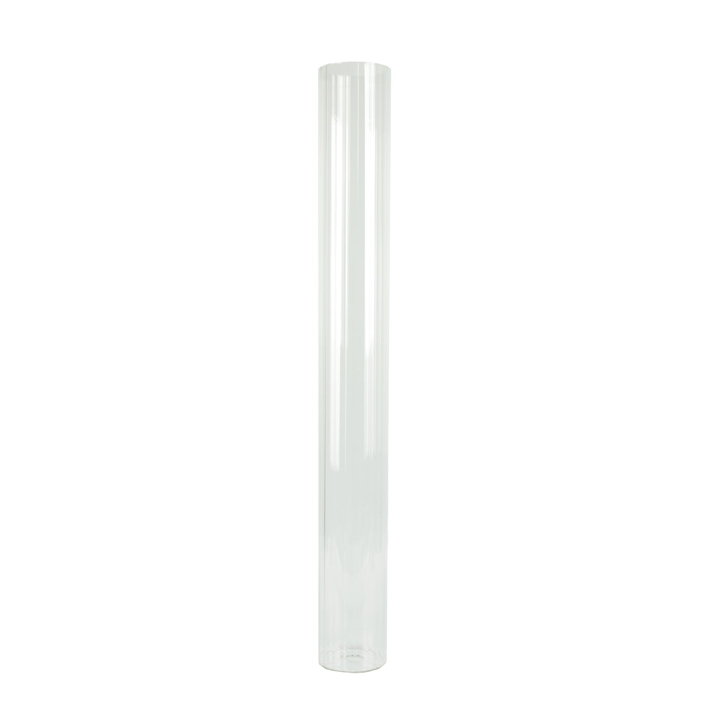 40" Ribbed Cylinder Floor Vases 2 Pack – Oversized Clear Glass Vases for Grand Venue Displays & Lobbies