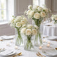Set of 3 Clear Fluted Glass Cylinder Vases, Ribbed Column Floral Vases for Wedding Centerpieces - 6"