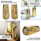 8" Gold Mercury Glass Geometric Vases for Flower Centerpieces