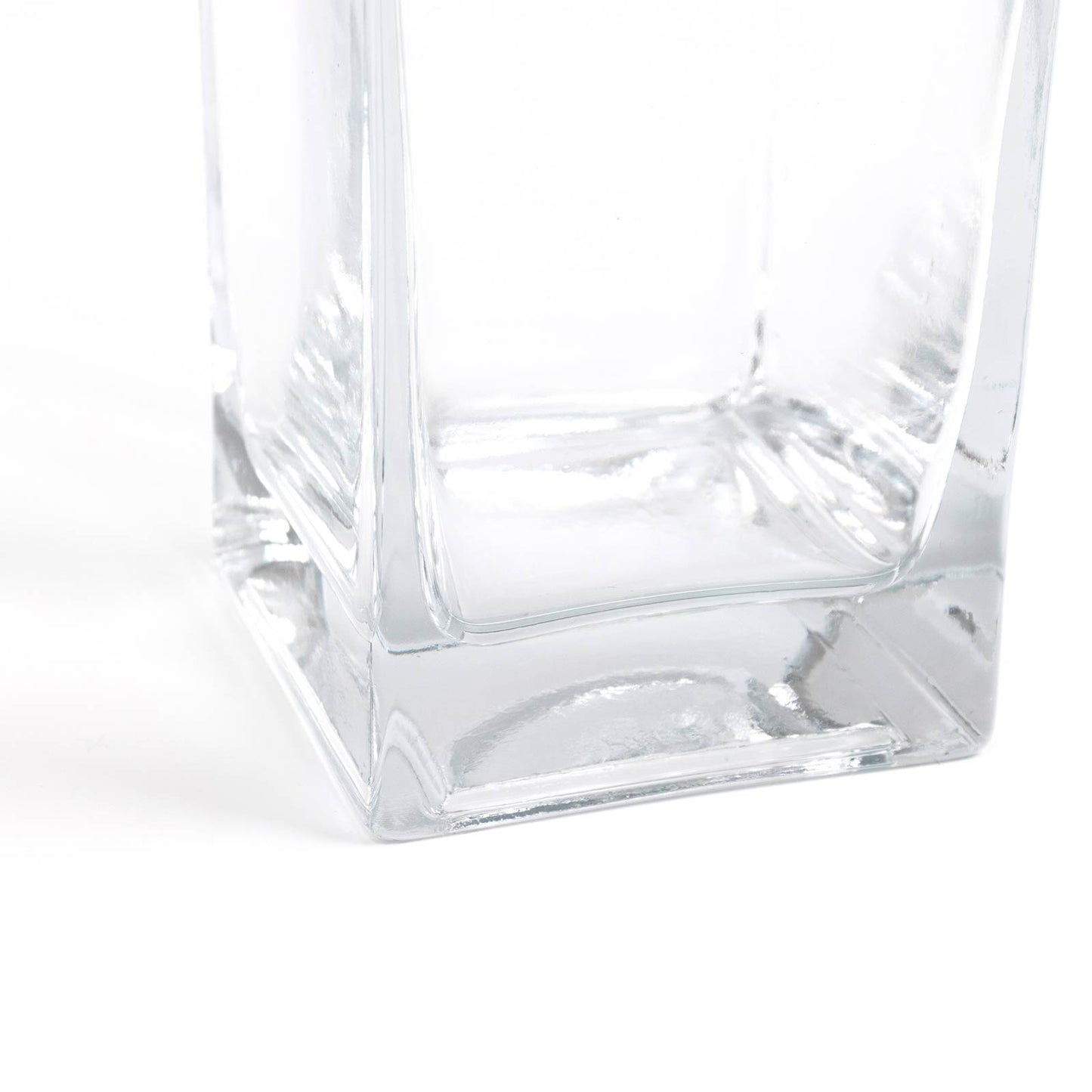 6 Pack Clear Glass Vases 12"x4" - Heavy Duty Square Flower Vase for Wedding Centerpieces & Floral Ar
