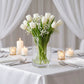 6 Pack Clear Glass Vases 8"x4" - Heavy Duty Square Flower Vase for Wedding Centerpieces & Floral Arr