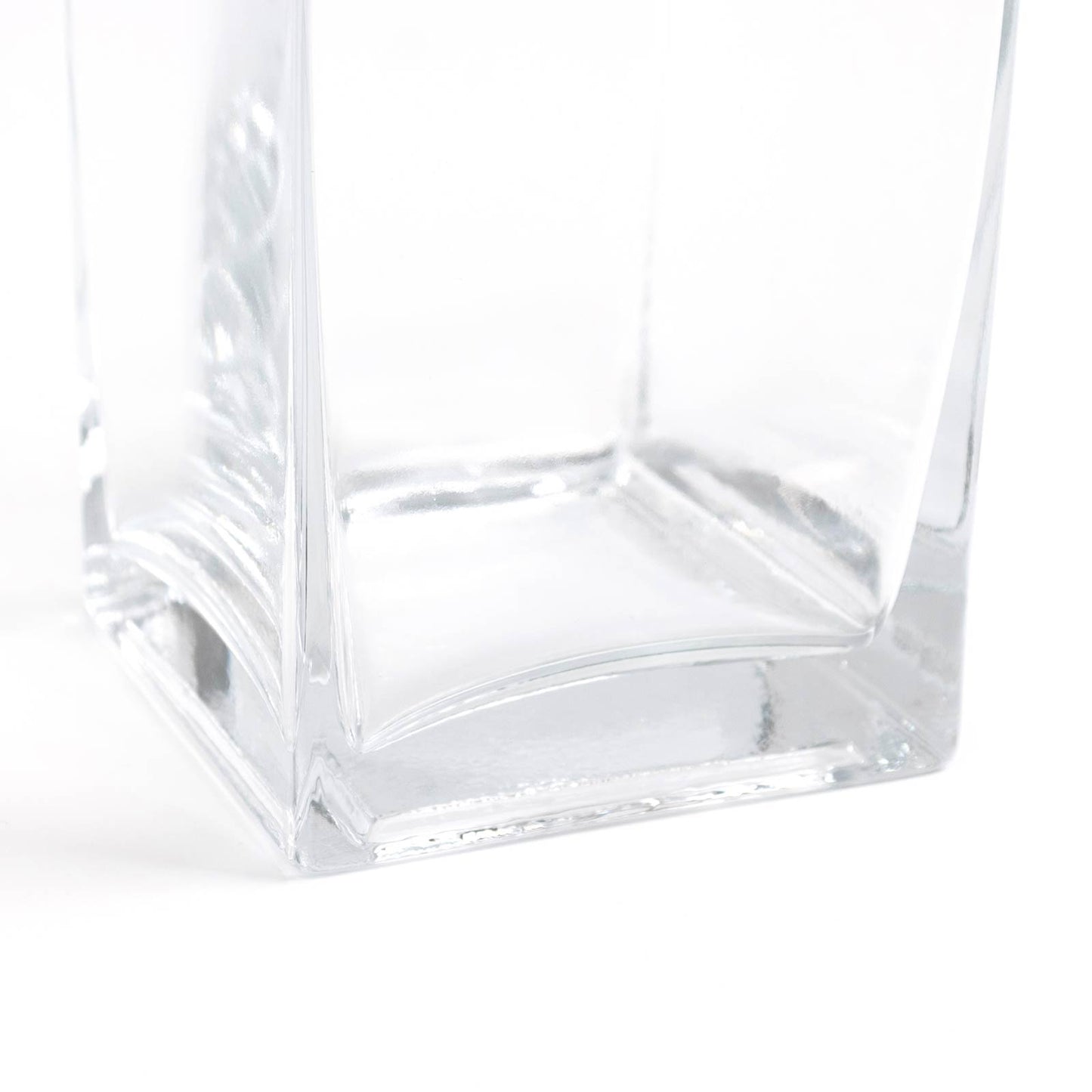 6 Pack Clear Glass Vases 8"x4" - Heavy Duty Square Flower Vase for Wedding Centerpieces & Floral Arr