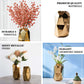 Gold metallic geometric cylinder vases in a modern design.