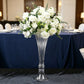2 Pack Clear Ribbed Glass Trumpet Vases 24", Fluted Tall Reversible Flower Vases for Table Centerpie