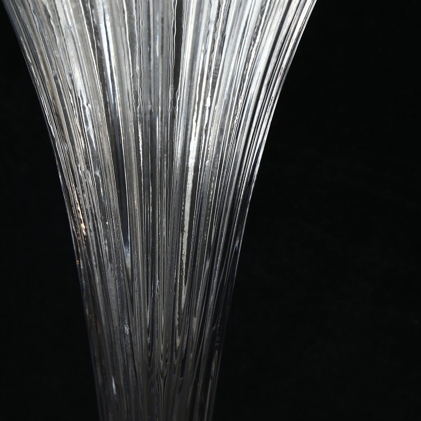 2 Pack Clear Ribbed Glass Trumpet Vases 24", Fluted Tall Reversible Flower Vases for Table Centerpie