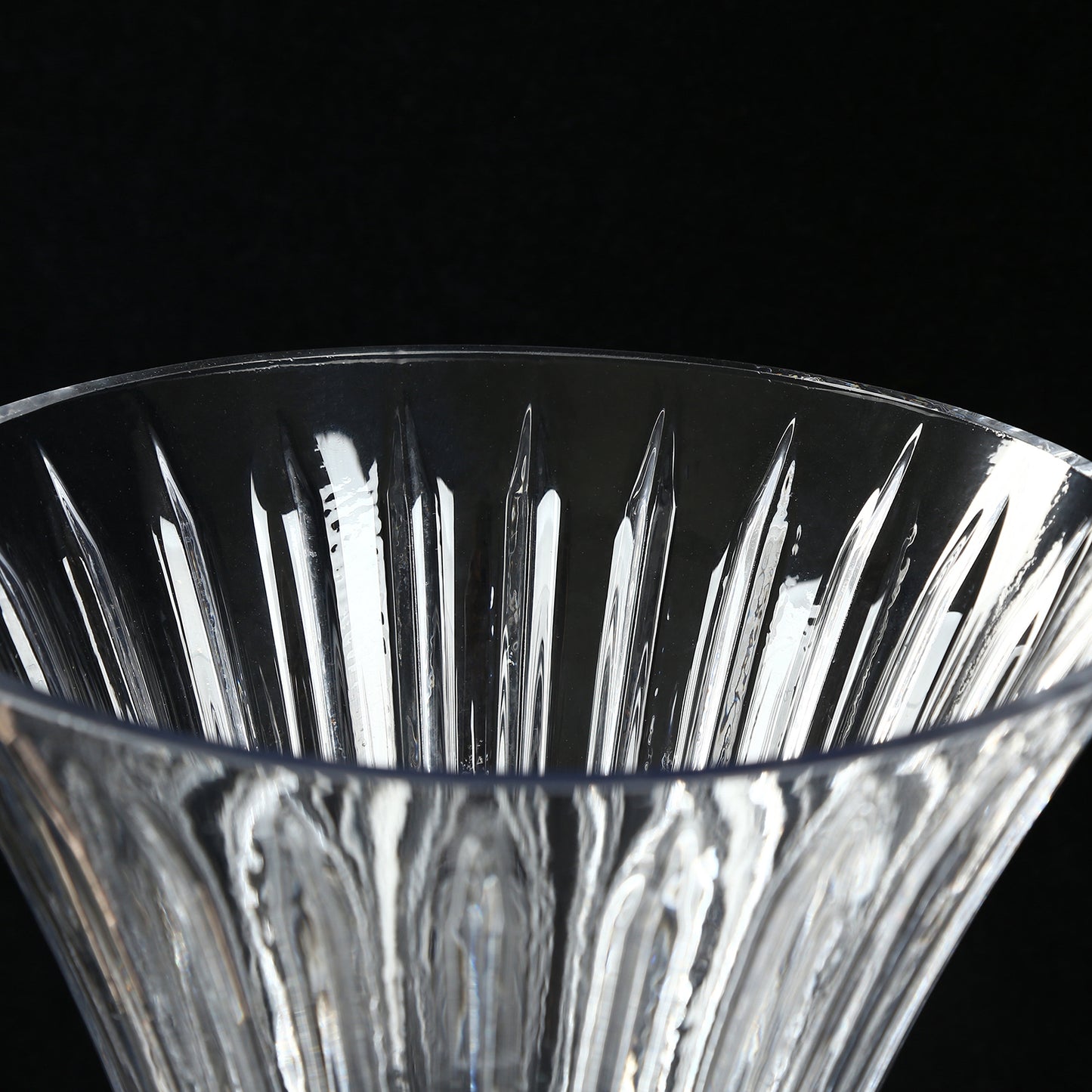 2 Pack Clear Ribbed Glass Trumpet Vases 24", Fluted Tall Reversible Flower Vases for Table Centerpie
