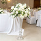 2 Pack Clear Ribbed Glass Trumpet Vases 24", Fluted Tall Reversible Flower Vases for Table Centerpie