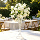 2 Pack Clear Ribbed Glass Trumpet Vases 24", Fluted Tall Reversible Flower Vases for Table Centerpie