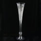 Clear Ribbed Glass Trumpet Vases 32", Fluted Tall Reversible Flower Vases for Table Centerpieces
