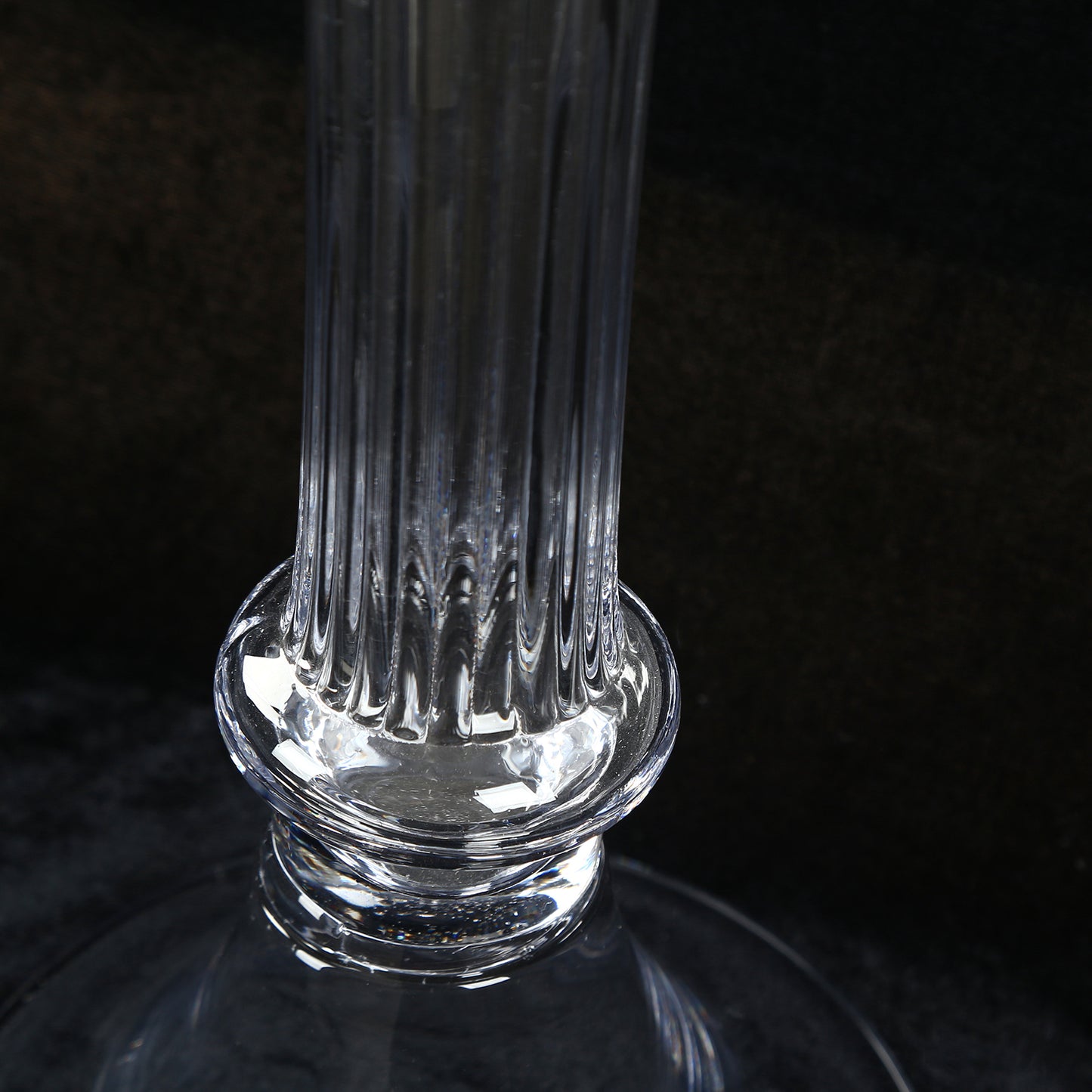 Clear Ribbed Glass Trumpet Vases 32", Fluted Tall Reversible Flower Vases for Table Centerpieces