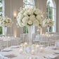 Clear Ribbed Glass Trumpet Vases 32", Fluted Tall Reversible Flower Vases for Table Centerpieces