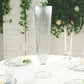 4 Pack 26" Tall Clear Ribbed Glass Trumpet Vases, Heavy Duty Flower Vases for Weddings and Centerpieces