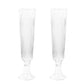 2-Pack Glass Trumpet Vases Ribbed Design Clear - Durable Flower Centerpieces for Events 32"