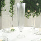 2-Pack Glass Trumpet Vases Ribbed Design Clear - Durable Flower Centerpieces for Events 32"