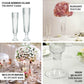 Clear ribbed glass trumpet vases for elegant flower centerpieces.