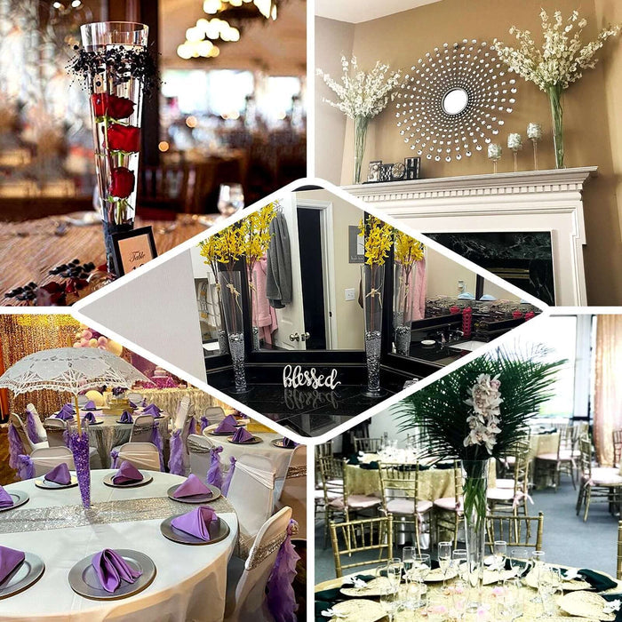 12 Pack Clear Heavy Duty Trumpet Glass Vases 20"