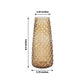 Amber crystal cut vase, 8.5 inches, decorative centerpiece for flowers.