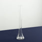 Clear glass Eiffel Tower vase, 16" tall, perfect for flower centerpieces.