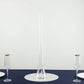 Clear glass Eiffel Tower vase, 24" tall, perfect for flower arrangements.
