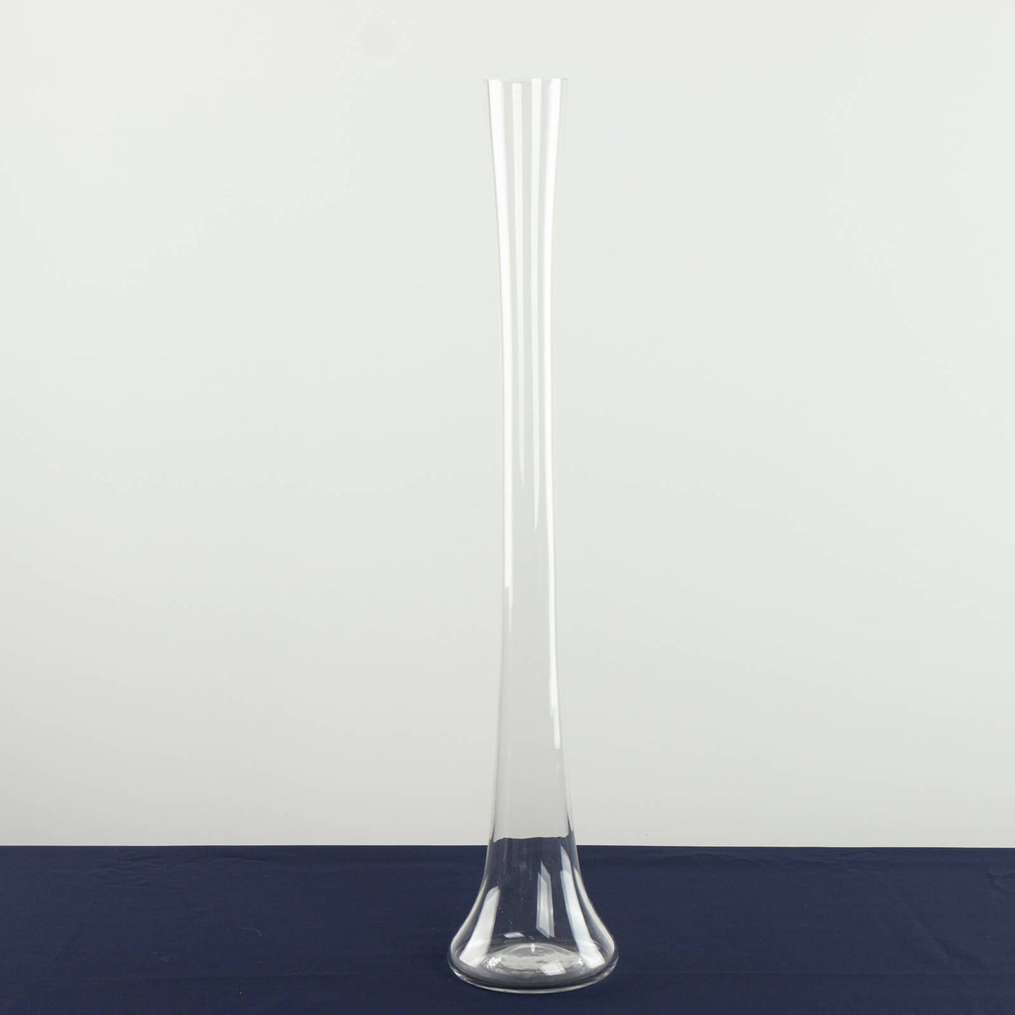 Clear glass Eiffel Tower vase, 24" tall, skinny bud vase centerpiece.