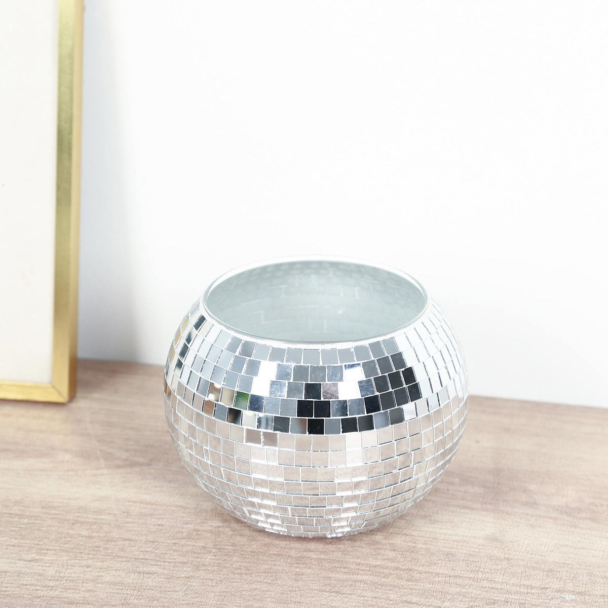 6 Pack Silver Glass Disco Ball Flower Vases, 6" Mirror Vase for Table Centerpieces & Floral Arrangem