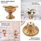 Gold metal wine goblet style flower vase for elegant table decor.